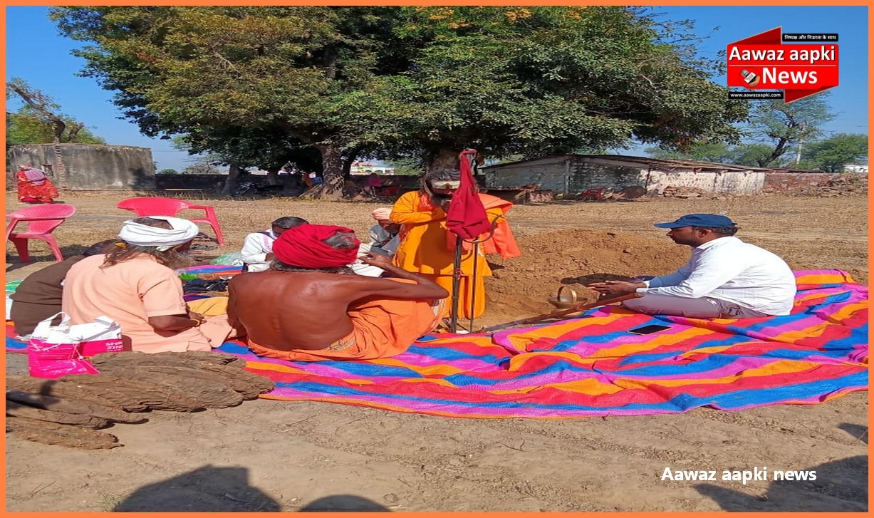 मंदिर निर्माण के लिए सर्व समाज के लोगों ने धार्मिक कार्यक्रमों के साथ किया भूमि पूजन