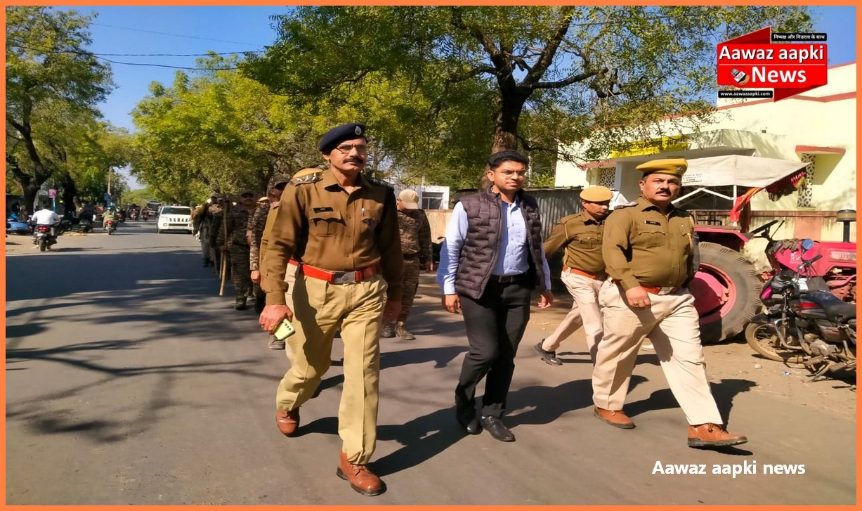 नगर पालिका कुशलगढ़ में पुलिस प्रशासन का हुआ फ्लैग मार्च