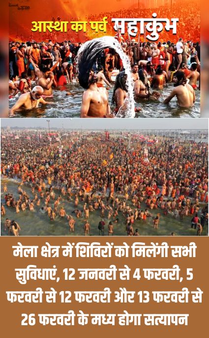 Mahkumbh-2025: मेला क्षेत्र में शिविरों को मिलेंगी सभी सुविधाएं,तीन-तीन बार किया जाएगा सत्यापन